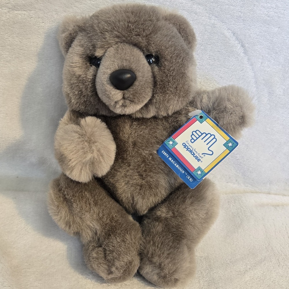Vintage Applause Macaroon Brown Bear Plush 8" Stuffed Animal 1987 NEW 12071 XS